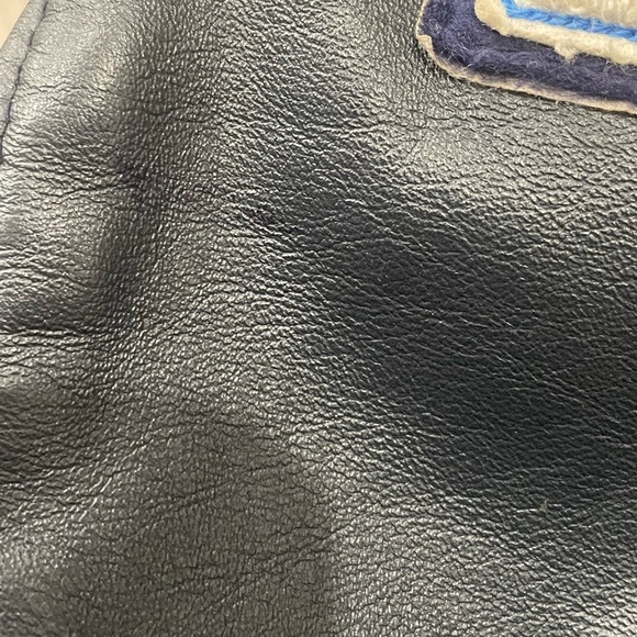 🌿 SOLD 🌿 Vintage 100% Genuine Leather Men’s Vasity/Bomber Jacket size XL - Picture 8 of 9